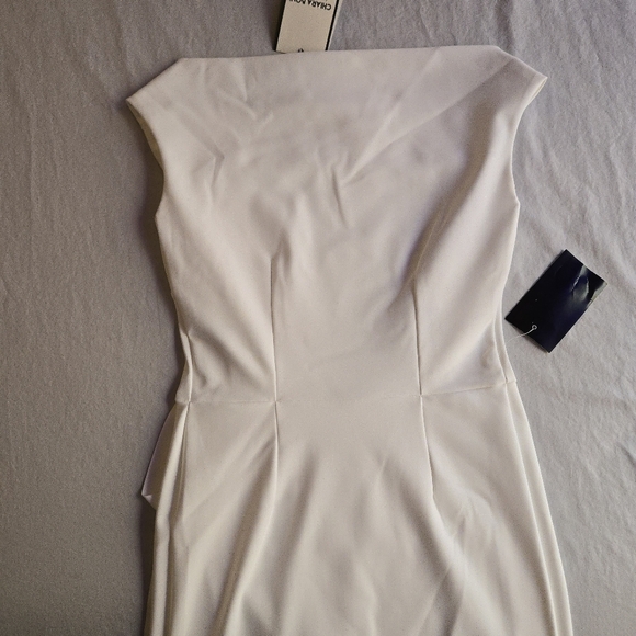 Chiara Boni La Petite Robe Melania Draped White Dress Tailored Structural Drape - Picture 14 of 16